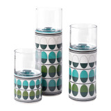 Retro Md Candle Holder Green & Teal