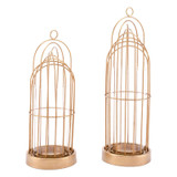 Birdcage Candle Holder Lg Gold
