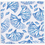 Blue Coral Pillow Blue & White