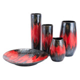 Lava Small Vase Black & Red