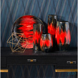 Lava Small Vase Black & Red