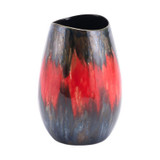 Lava Short Vase Black & Red