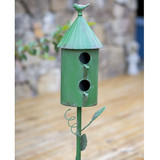 Two Story Morning Glory Birdhouse Garden Stake