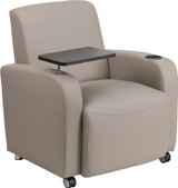 Gray Leather Tablet Chair Gray Leather Tablet Chair