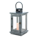 DISTRESSED GRAY LANTERN WITH LED CANDLE DISTRESSED GRAY LANTERN WITH LED CANDLE