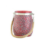 RED FLOWER CANDLEHOLDER