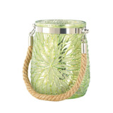 GREEN FLOWER CANDLEHOLDER