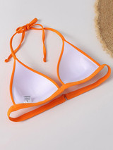 Bandage Solid Color Bikini Swimsuit