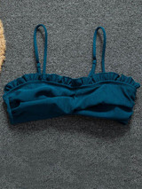 Sexy Strapless Ruffled Split Type Bikini Swimsuit