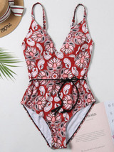 Spaghetti-Neck One-Piece Swimwear