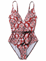 Spaghetti-Neck One-Piece Swimwear