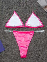 Solid Color Light Skin Triangles Split Bikini Swimsuit Solid Color Light Skin Triangles Split Bikini Swimsuit