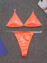 Solid Color Light Skin Triangles Split Bikini Swimsuit Solid Color Light Skin Triangles Split Bikini Swimsuit
