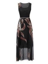 Sleeveless Printed Bohemia Maxi Dresses