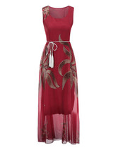 Sleeveless Printed Bohemia Maxi Dresses