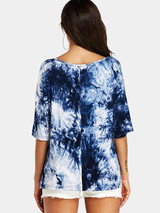 Round-Neck Strapless Printed Casual T-Shirt