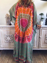 Bohemia Loose Long Sleeves Printed Maxi Dress