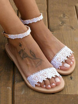 Bohemia Lace Flat Heel Sandals