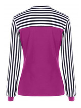 Casual Contrast Color Striped Blouses&Shirts Tops