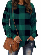 Casual Loose Plaid Blouses&Shirts Tops