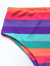 Strapless Stripe Bikini Swimsuit