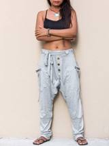 Fashion Loose Solid Pockets Casual Pants Bottoms