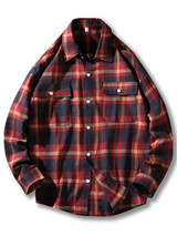 Casual Plaid Long Sleeves Buttons Blouses&Shirts Tops