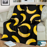 Black Banana Pattern Print Blanket KTSR