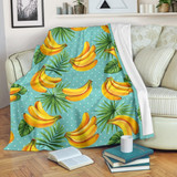 Banana Palm Leaf Pattern Print Blanket KTSR