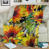 Autumn Sunflower Pattern Print Blanket KTSR