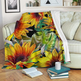 Autumn Sunflower Pattern Print Blanket KTSR