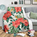 Tropical Hibiscus Blossom Pattern Print Blanket KTSR