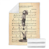 Grim Grinning Ghost Music Lyric 3 Premium Blanket