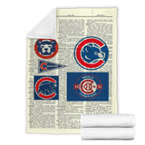 Chicago Cubs Logos Premium Blanket