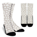Gray and White Elephant Pattern Socks