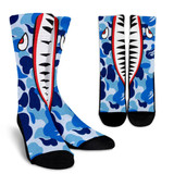 Bape Blue Shark Mouth Socks