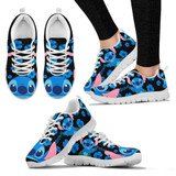 Stitch Black Pattern Sneakers