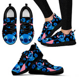 Stitch Black Pattern Sneakers