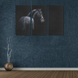 Black Horse Canvas Wall Art 3 Pieces Framed Wall Pictures