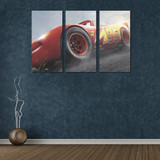 Lightning Mcqueen Cars Canvas Wall Art 3 Pieces Framed Wall Pictures
