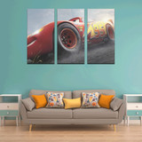 Lightning Mcqueen Cars Canvas Wall Art 3 Pieces Framed Wall Pictures