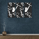 Saxophone Canvas Wall Art 3 Pieces Framed Wall Pictures