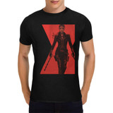 Black Widow Black Heavy Cotton T-Shirt for Men
