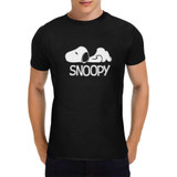 Snoopy Black Black Heavy Cotton T-Shirt for Men