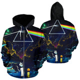 Rick & Morty Pink Floyd Dark Side of the Moon All Over Zip-Up Hoodie