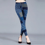VanityVibe Women's Fashion Patchwork Patch Print Leggings