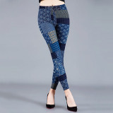 VanityVibe Women's Fashion Patchwork Patch Print Leggings