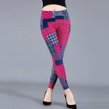 VanityVibe Women's Fashion Patchwork Patch Print Leggings