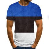 VanityVibe new summer men's T-shirt 3D flag printed
