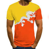 VanityVibe new summer men's T-shirt 3D flag printed